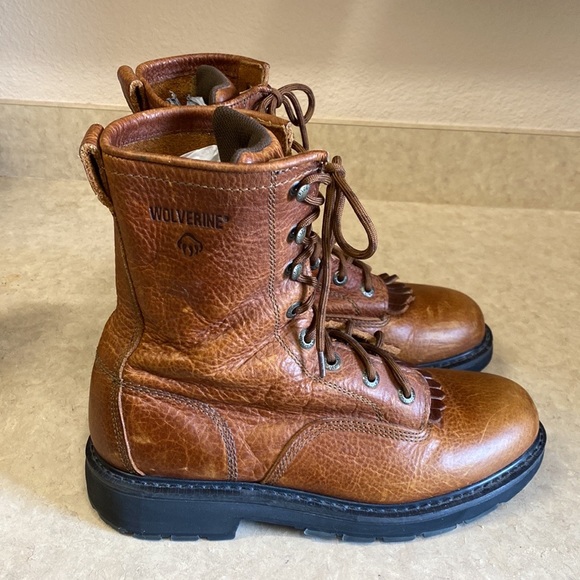 Wolverine Other - Wolverine Herrin Brown Leather Slip Resistant 8 inch Kiltie Lacer Boot